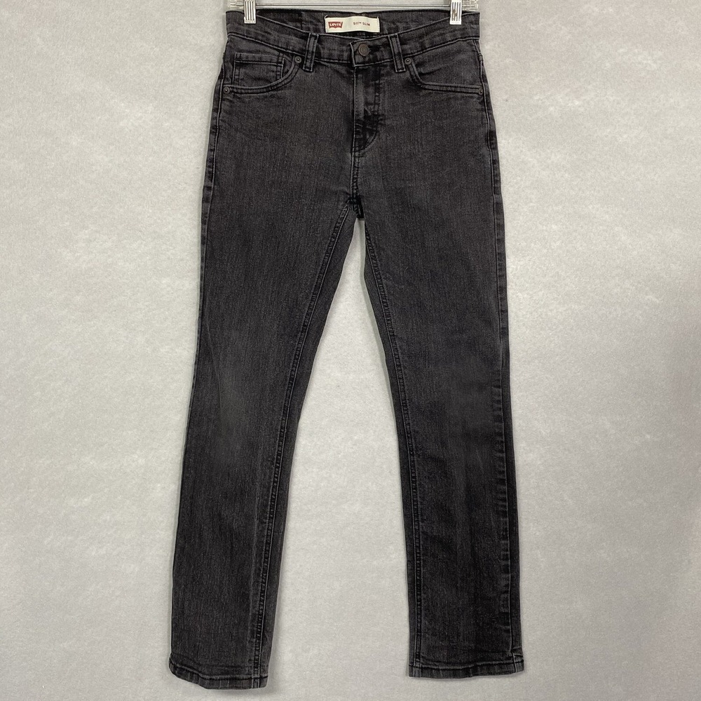 Levi’s 511 Slim Jeans Boys 16 Reg 28x28 Black Acid Wash Denim Everyday Wear Play